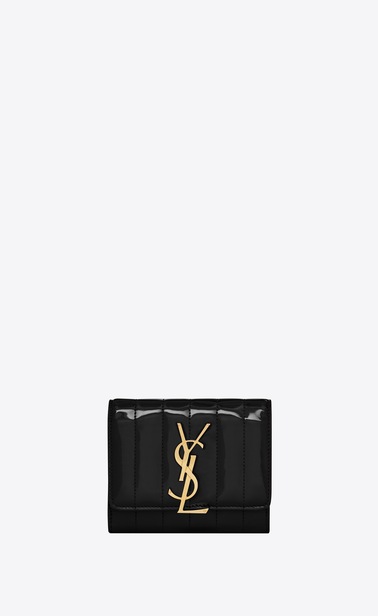 Vicky small wallet in matelassé patent leather
